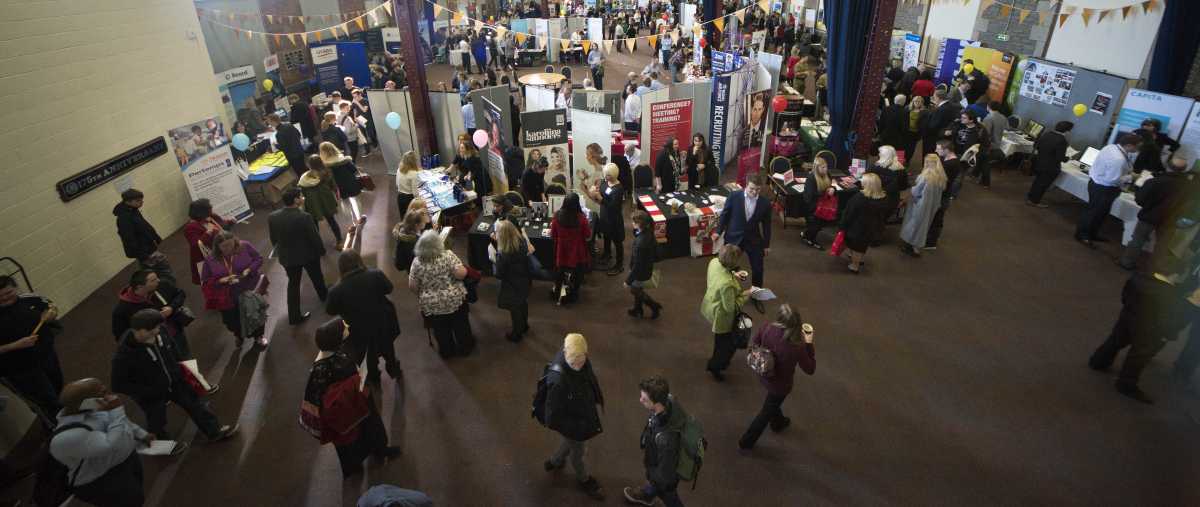 Jobs Fest very busy.