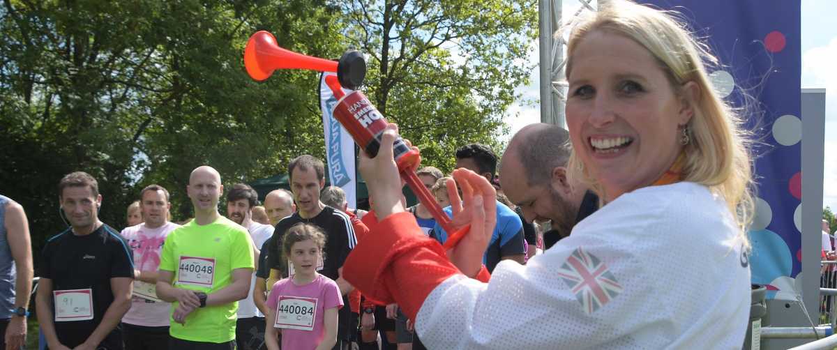 Stephanie Millward starts WHSmith Race for Life.