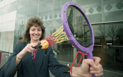 11449 Jo Greenwell with the new Bluebird Toys Powerball. 19-4-1994